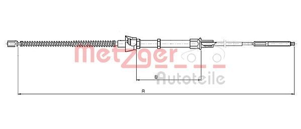 METZGER Ντίζα, φρένο ακινητοποίησης 10.7134 Ντίζα χειροφρένου METZGER EXEO 10.7134 φθηνά