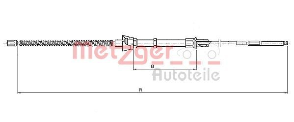 METZGER Tross, seisupidur 10.7136 METZGER 10.7136 originaal Käsijarru vaijeri Seat Cordoba 6K5 hind