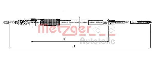 METZGER Câble de frein à main 10.7408 METZGER 10.7408 Câble de frein de stationnement VW Polo 6 prix