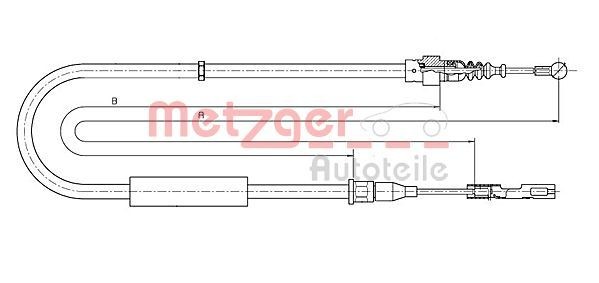 METZGER Tross, seisupidur 10.7512 METZGER Käsijarru vaijeri LAND ROVER 10.7512