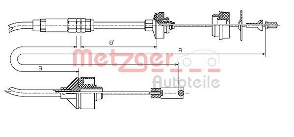 METZGER Kopplingsvajer 11.2195 11.2195 METZGER kopplingswire CITROЁN SAXO