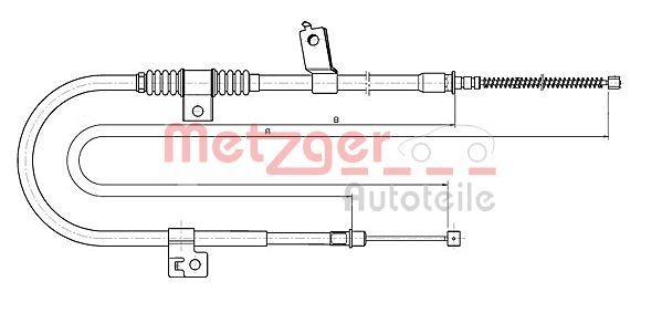 METZGER Tautrekk, håndbremse 17.2291 Bremsewire METZGER Mini Coupé 17.2291