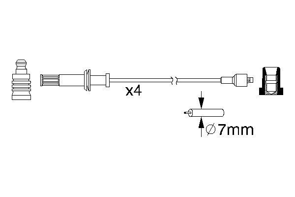 BOSCH Jogo de cabos de ignição 0 986 357 078 0 986 357 078 Cabos de velas BOSCH ALFA ROMEO GT
