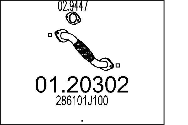 MTS Tuyau d'échappement 01.20302 01.20302 Tuyaux d'échappement HYUNDAI COUPE MTS