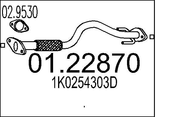 MTS Tuyau d'échappement 01.22870 MTS 01.22870 Tube d'échappement Golf AJ5 d'origine prix