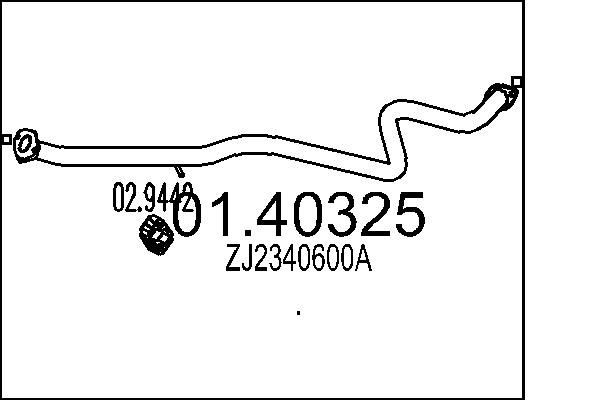 MTS Exhaust Pipe 01.40325 MAZDA MTS exhaust pipe 01.40325