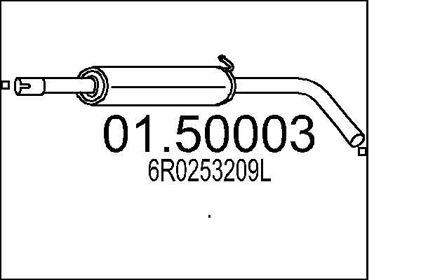 Marmitta centrale MTS 01.50003 MTS 01.50003 Silenziatore centrale Volkswagen POLO 2021
