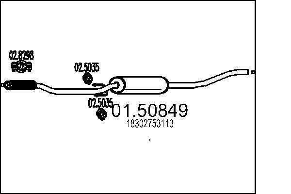 MTS Panela de escape central 01.50849 MTS 01.50849 Silenciador central Mini Clubman F54 originais preço