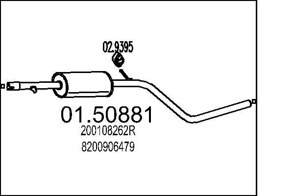 MTS Uitlaat middendemper 01.50881 Tussendemper MTS LATITUDE 01.50881 goedkoop