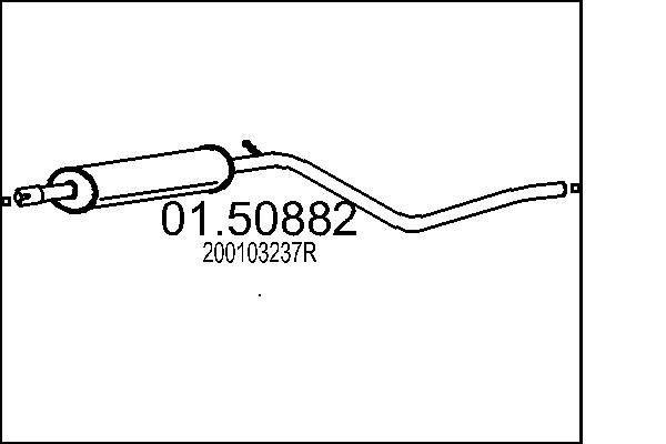 MTS Uitlaat middendemper 01.50882 MTS 01.50882 Tussendemper Nissan PATHFINDER goedkoop