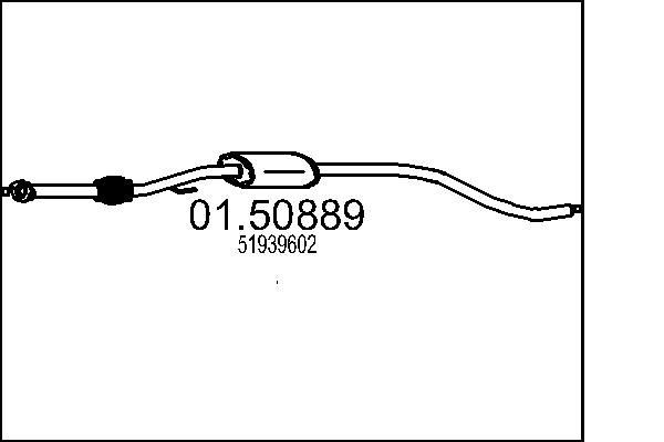 MTS Mellempotte 01.50889 MTS 01.50889 Fiat 500 Type 312 Mellemste lydpotte pris