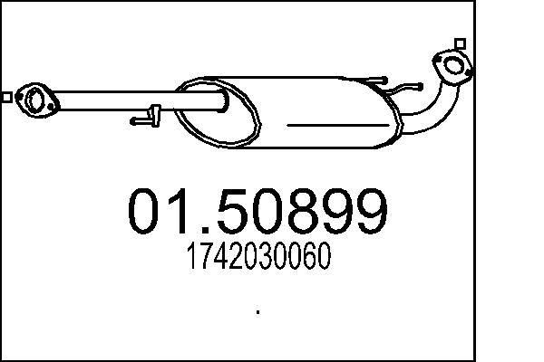 MTS Vidējais izpl. gāzu trokšņa slāpētājs 01.50899 MTS Vidējais trokšņa slāpētājs TOYOTA 01.50899