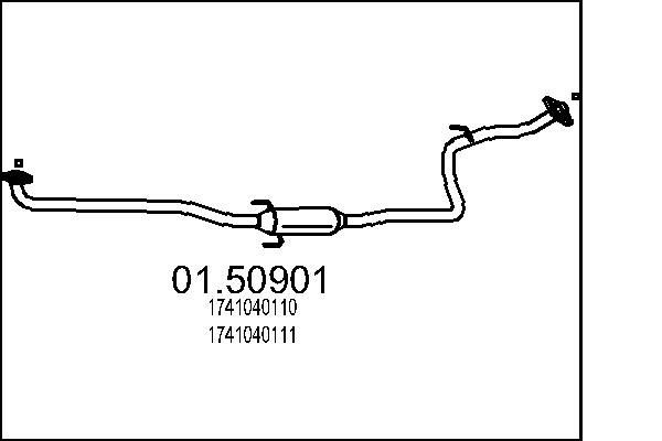 MTS Stredný tlmič výfuku 01.50901 Stredný tlmič TOYOTA MTS 01.50901