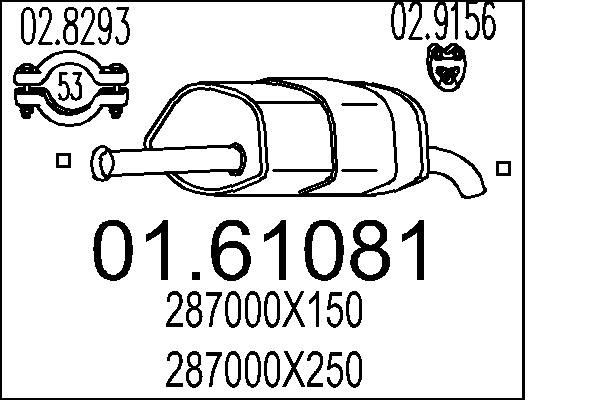 Lõppsummuti MTS 01.61081 MTS 01.61081 Summuti pütt HYUNDAI i10 2018