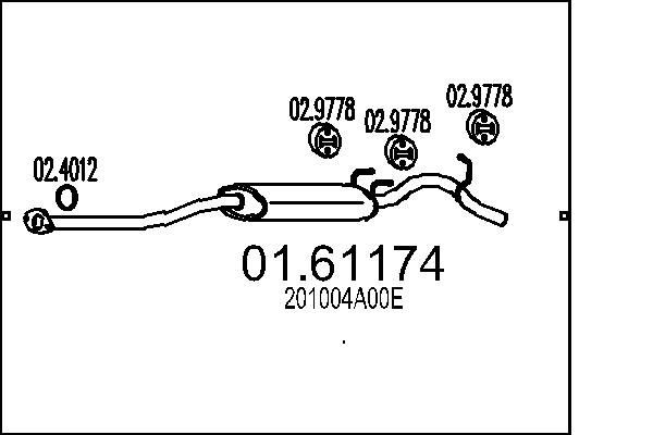 MTS Takaäänenvaimentaja 01.61174 01.61174 MTS Takaäänenvaimennin Suzuki JIMNY hinta