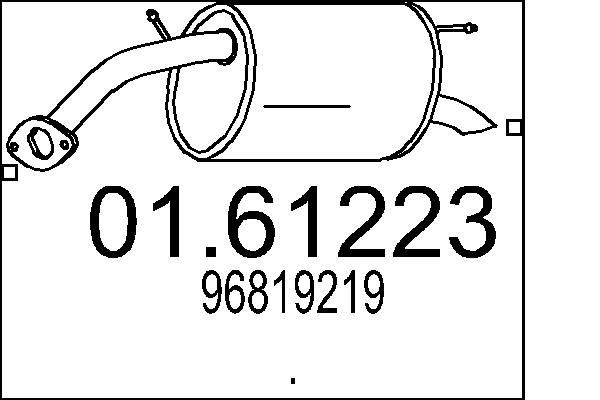 MTS Bakre eksospotte 01.61223 01.61223 Sluttlyddemper CHEVROLET ORLANDO MTS