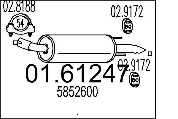 MTS Panela de escape traseira 01.61247 MTS 01.61247 Silenciador traseiro Opel Zafira B preço
