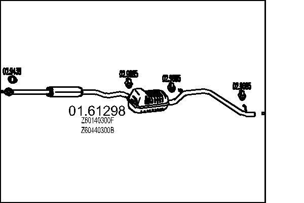 MTS Bakre ljuddämpare 01.61298 01.61298 MTS ljuddämpare MAZDA 929
