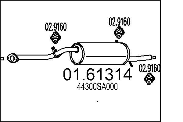 MTS Bagpotte 01.61314 01.61314 Bagpotte SUBARU IMPREZA MTS