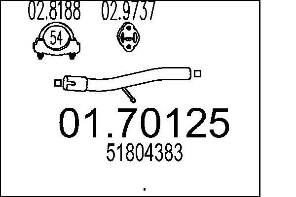 MTS Eksosrør 01.70125 Eksosrør MTS XM 01.70125 billige