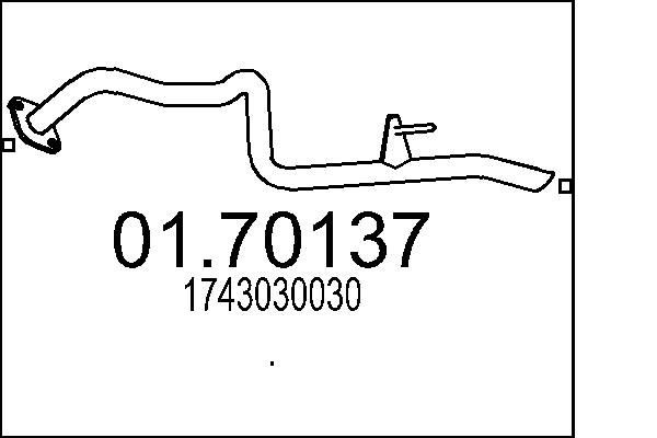 MTS Udstødningsrør 01.70137 01.70137 Rør til udstødning TOYOTA YARIS MTS