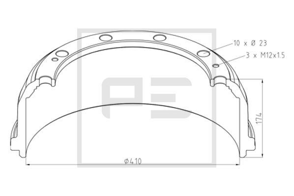 PETERS ENNEPETAL Tambour de frein 016.493-00A 016.493-00A Tambour de frein MERCEDES-BENZ SLK PETERS ENNEPETAL