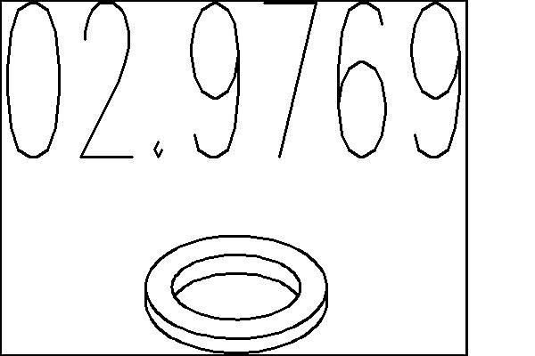 MTS Seal, exhaust pipe 02.9769 02.9769 MTS exhaust gasket MITSUBISHI SPACE WAGON