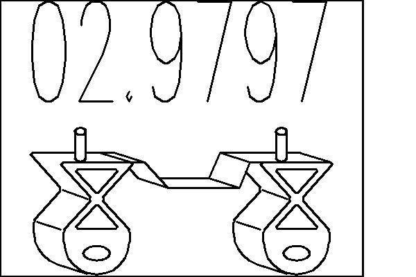MTS Προσκρουστήρας, σιλανσιέ 02.9797 Βάση εξάτμισης MTS Volvo V50 02.9797