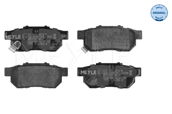 MEYLE Bremseklodser 025 217 3813/W MEYLE 025 217 3813/W originale Honda CRX Targa Bremseklodser hvad koster