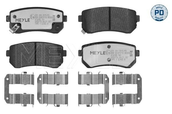 MEYLE Bremseklosser 025 243 2015/PD Sportsbremseklosser MEYLE Hyundai ix55 025 243 2015/PD