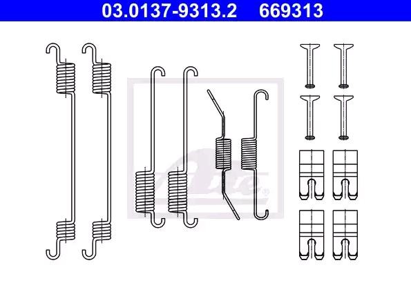 ATE Σετ βοηθ. εξαρτημάτων, σιαγόνες φρένου 03.0137-9313.2 ATE 03.0137-9313.2 Σετ βοηθητικα εξαρτημάτων σιαγόνες φρένου FORD Tourneo Courier MPV σε χαμηλές τιμές