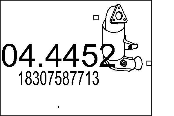 MTS Katalysator 04.4452 Universele katalysator MTS E-TYPE 04.4452 goedkoop
