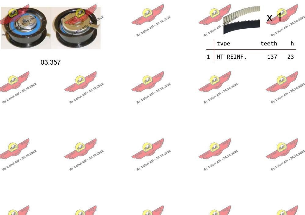 AUTOKIT Distributieriem set 04.5107 Tandriem AUTOKIT SEAT 04.5107