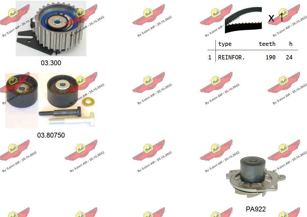 AUTOKIT Kit cinghia di distribuzione 04.5125PA 04.5125PA costo Cinghia di distribuzione ALFA ROMEO MITO AUTOKIT