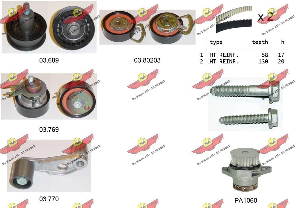 AUTOKIT Distributieriem set 04.5128PA2 04.5128PA2 Distributieriem set AUDI A3 AUTOKIT