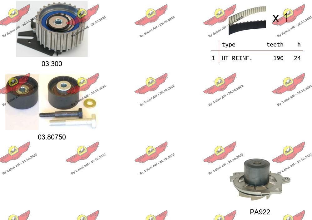 AUTOKIT Σετ οδοντωτού ιμάντα 04.5282PA Οδοντωτός ιμάντας AUTOKIT 156 04.5282PA φθηνά