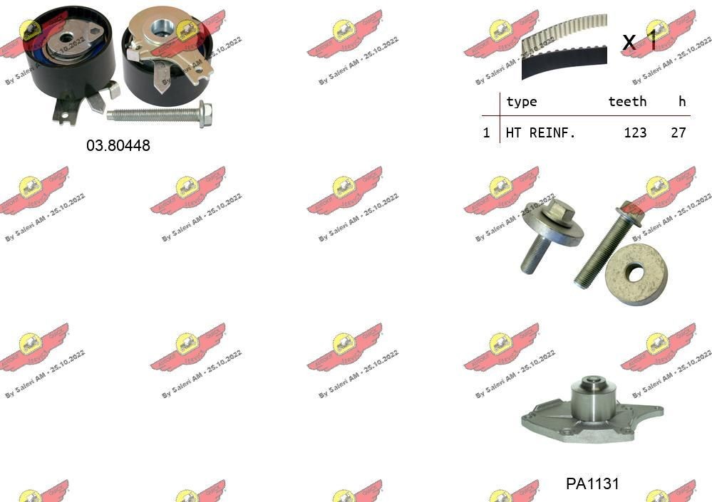 AUTOKIT Distributieriem set 04.5334PA Distributieriem kit NISSAN AUTOKIT 04.5334PA