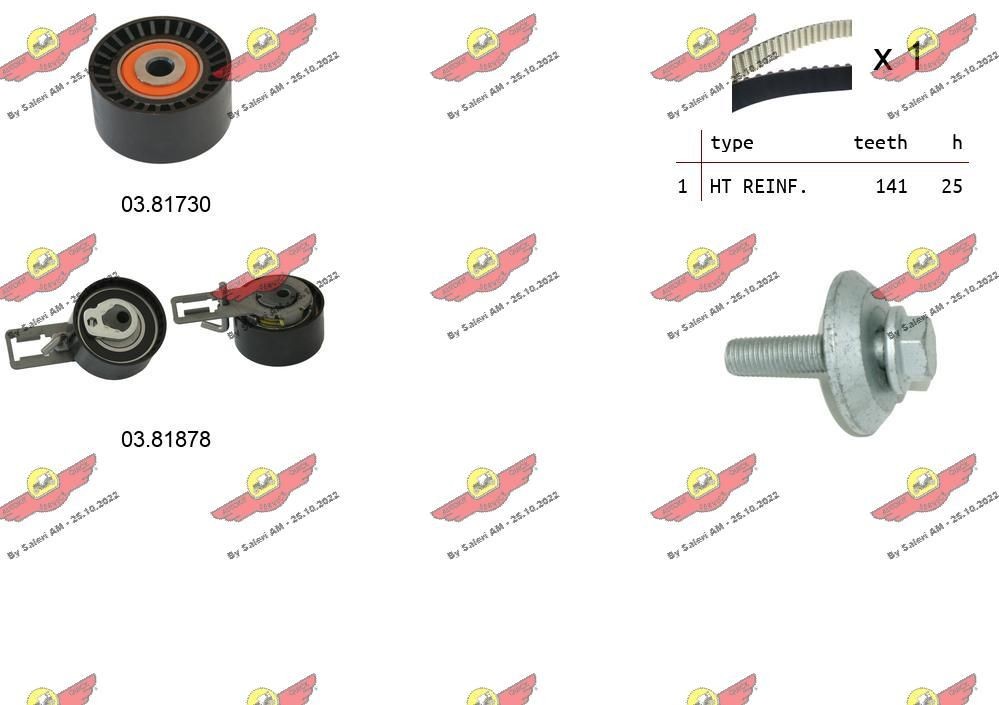 AUTOKIT Σετ οδοντωτού ιμάντα 04.5348 Σετ οδοντωτού ιμάντα AUTOKIT Toyota LAND CRUISER 04.5348