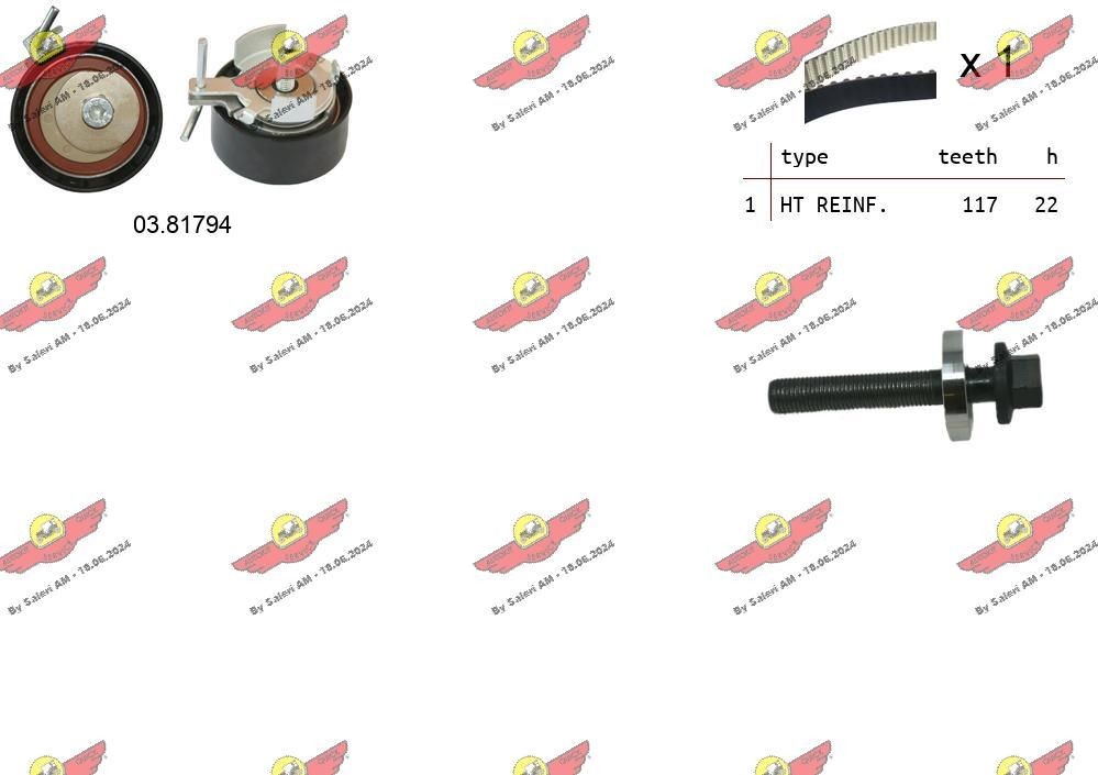 AUTOKIT Zobsiksnas komplekts 04.5353 Zobsiksna AUTOKIT 850 04.5353 lēti