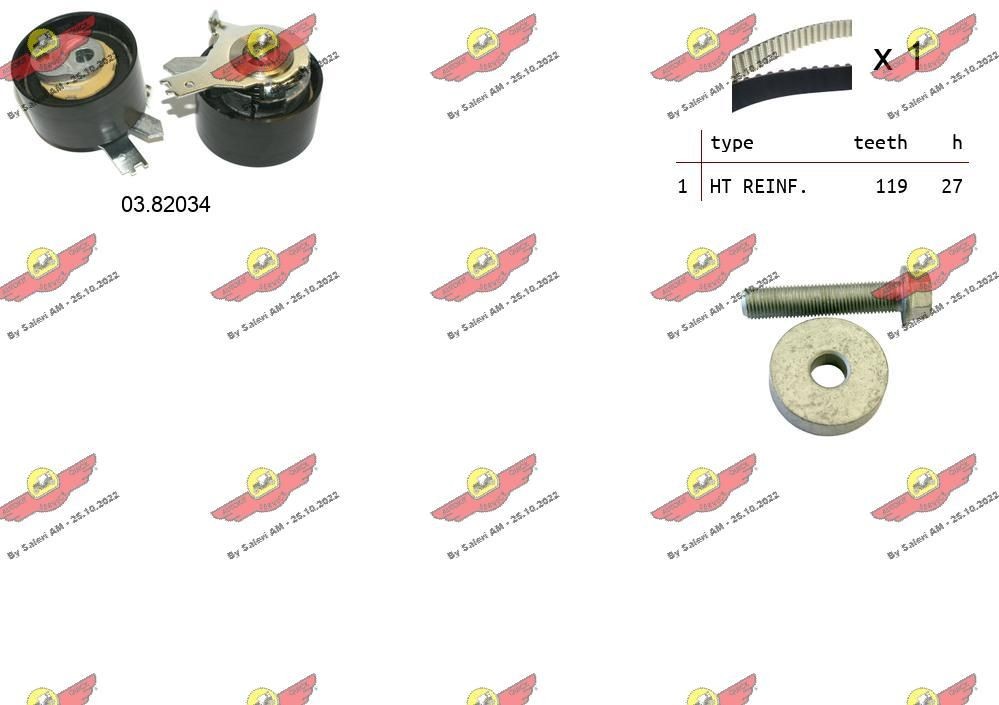 AUTOKIT Σετ οδοντωτού ιμάντα 04.5357 AUTOKIT Σετ ιμάντα χρονισμού RENAULT 04.5357