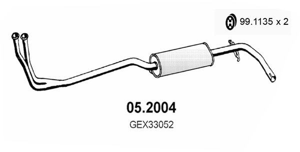 ASSO Främre ljuddämpare 05.2004 05.2004 Främre ljuddämpare ASSO FORD FOCUS
