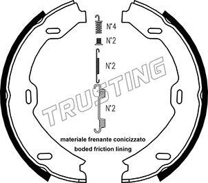 TRUSTING Jogo de maxilas de travão, travão de estacionamento 052.128K 052.128K Maxilas do travão de estacionamento MERCEDES-BENZ VITO TRUSTING