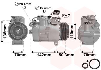 VAN WEZEL AC-kompressor 0600K428 0600K428 VAN WEZEL kompressor BMW 7-serie