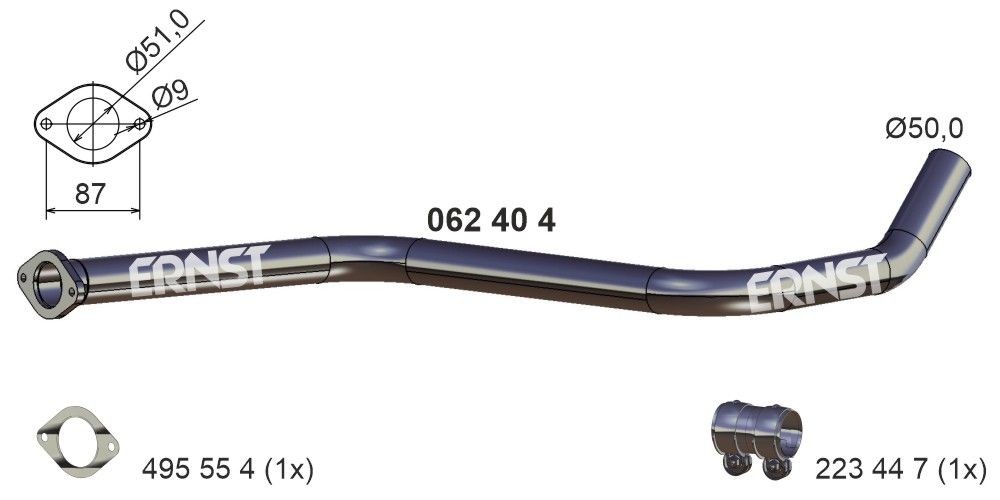 ERNST Výfukové potrubie 062404 ERNST 062404 Vyfukove potrubie Opel Astra J Sedan cena