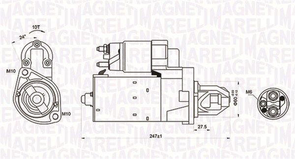 MAGNETI MARELLI Starter 063721249010 Starter motor MAGNETI MARELLI Mercedes-Benz CLK 063721249010