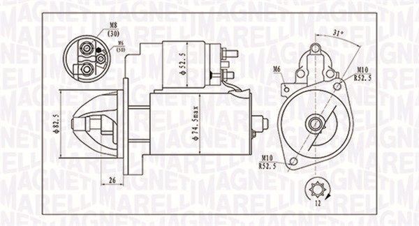 MAGNETI MARELLI Starter 063721410010 MAGNETI MARELLI 063721410010 Starter Mercedes C204 pris