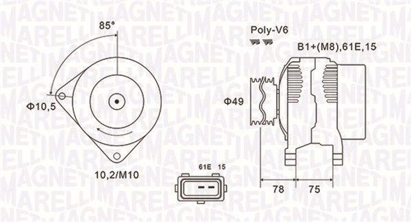 MAGNETI MARELLI Dynamo 063731591010 Dynamo MAGNETI MARELLI BMW X2 063731591010
