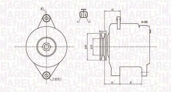 MAGNETI MARELLI Generaator 063731615010 Generaator MAGNETI MARELLI Dodge CHARGER 063731615010