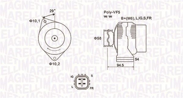 Alternatore MAGNETI MARELLI 063731721010 MAGNETI MARELLI 063731721010 Alternatori TOYOTA RAV 4 2023