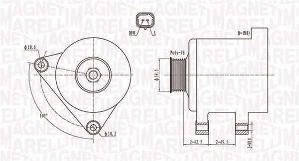 Alternatore MAGNETI MARELLI 063731761010 MQA1761 MAGNETI MARELLI 063731761010 Dinamo Citroën C5 2003